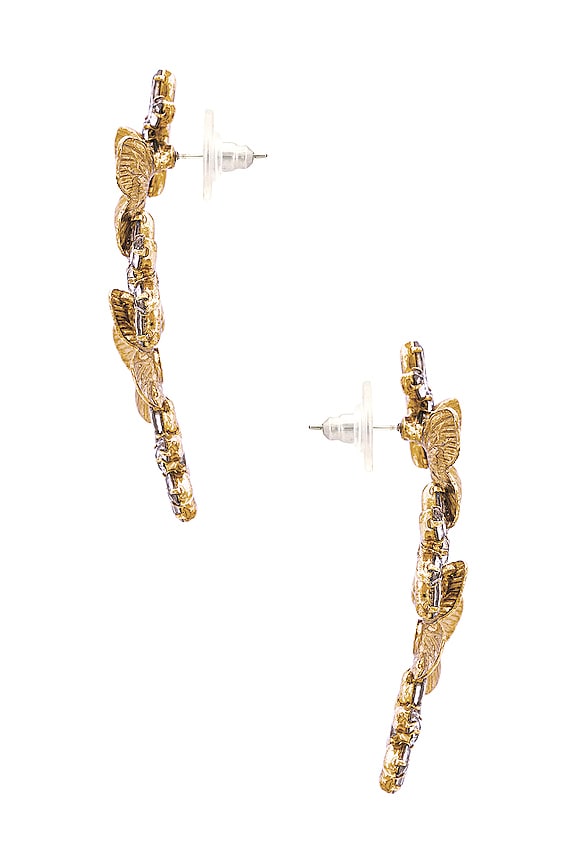 view 2 of 3 PENDIENTE VALERIA in Crystal Antique Gold