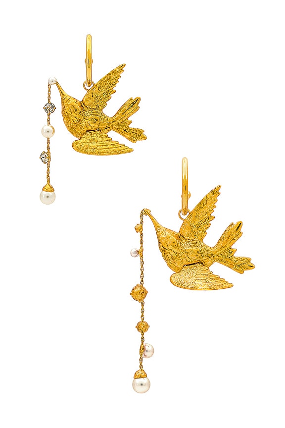 view 1 of 3 Magpie Earring in Gold Pearl