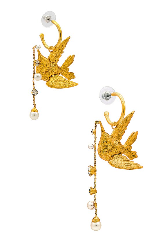 view 2 of 3 Magpie Earring in Gold Pearl