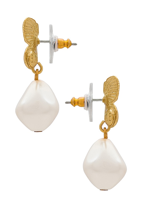 view 2 of 2 EMMELINE 귀걸이 in Pearl Gold