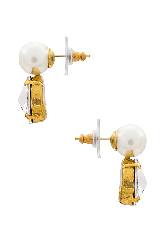 view 2 of 2 DEMI 귀걸이 in Crystal Antique Gold