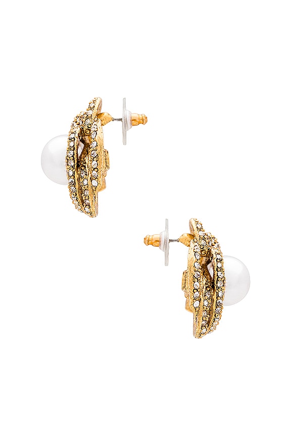 view 2 of 3 Loren Earrings in Crystal Antique Gold