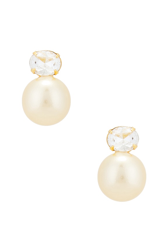 view 1 of 2 PENDIENTES LARGOS NINA in Crystal, Antique, & Gold
