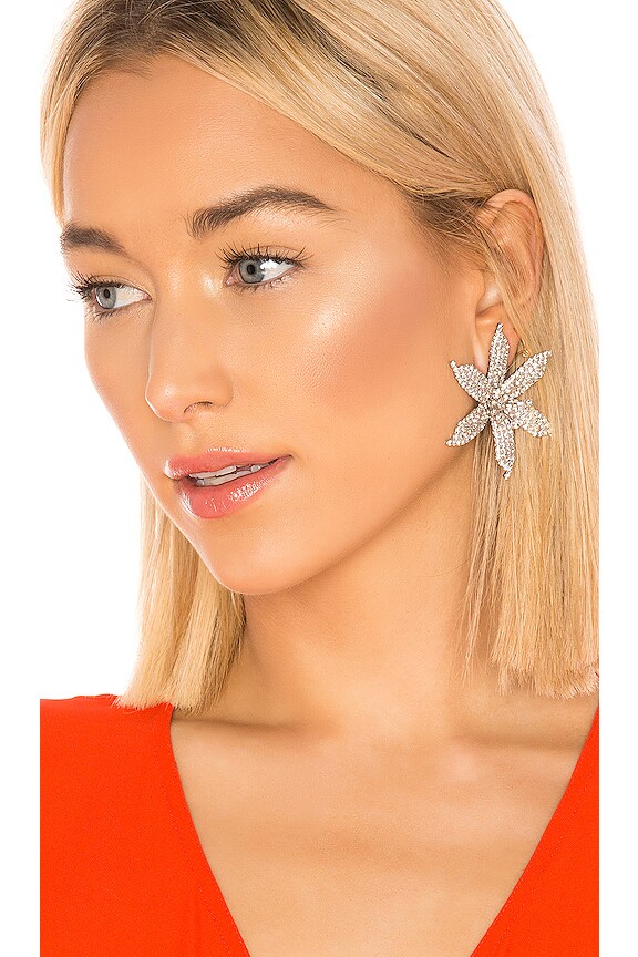 view 1 of 3 Crystal Orchid Earrings in Crystal