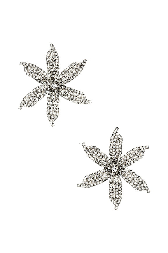 view 2 of 3 Crystal Orchid Earrings in Crystal