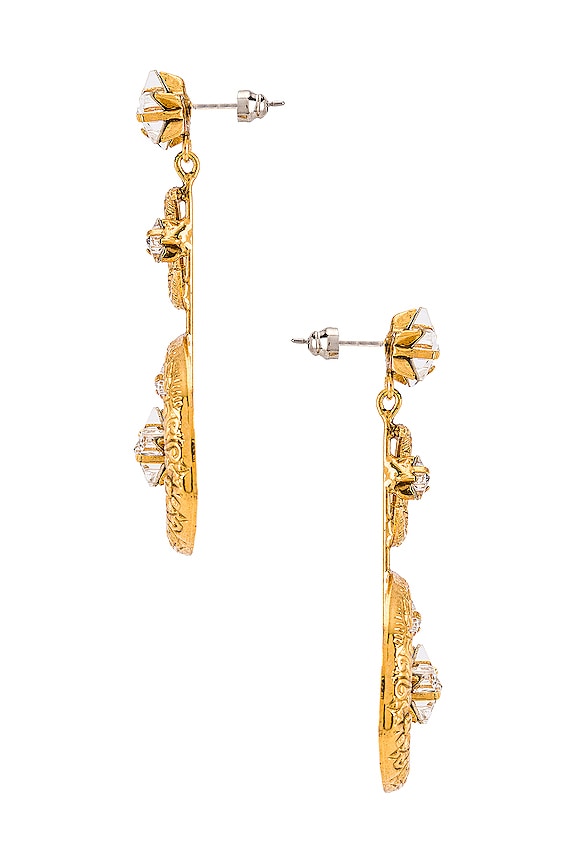 view 2 of 3 Vela Earring in Crystal Antique Gold