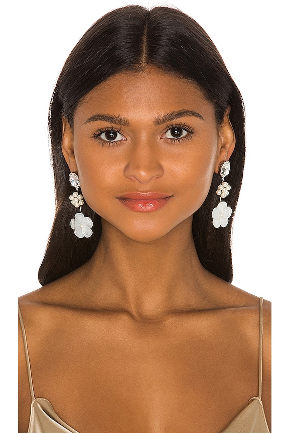 view 1 of 3 PENDIENTES LARGOS KORA in Pearl