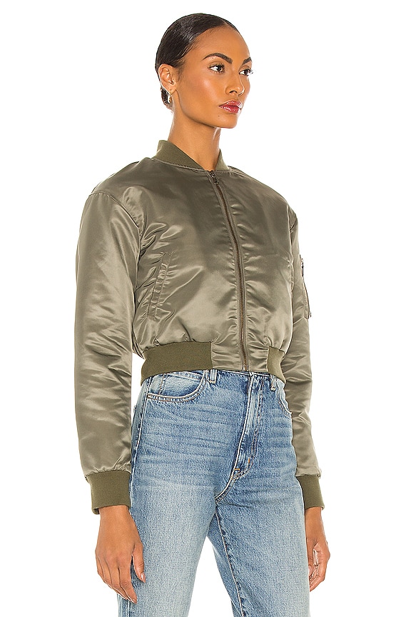 view 2 of 4 Hunter Cropped Bomber in Olive