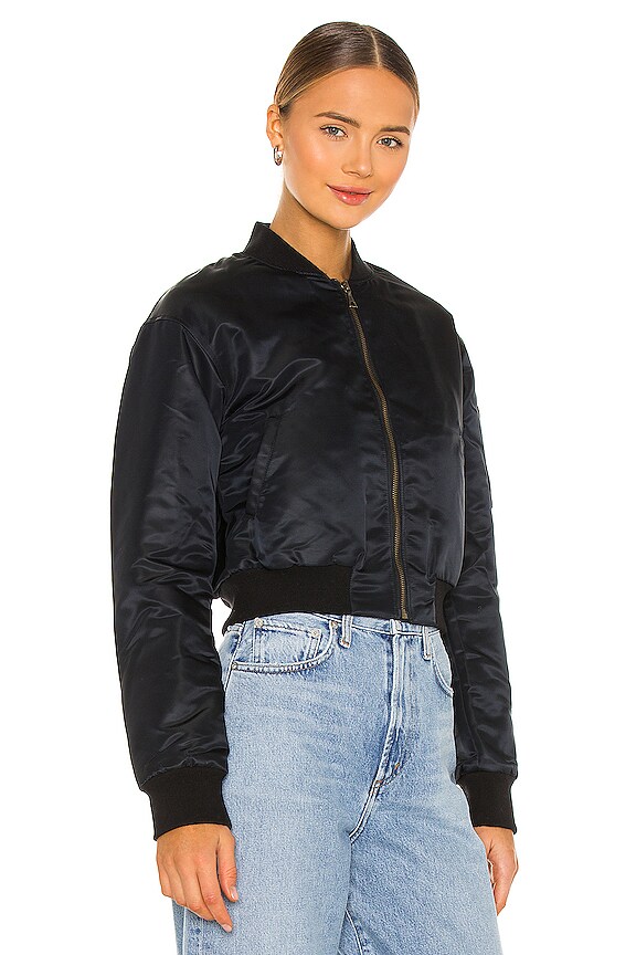 view 2 of 4 Hunter Cropped Bomber Jacket in Black