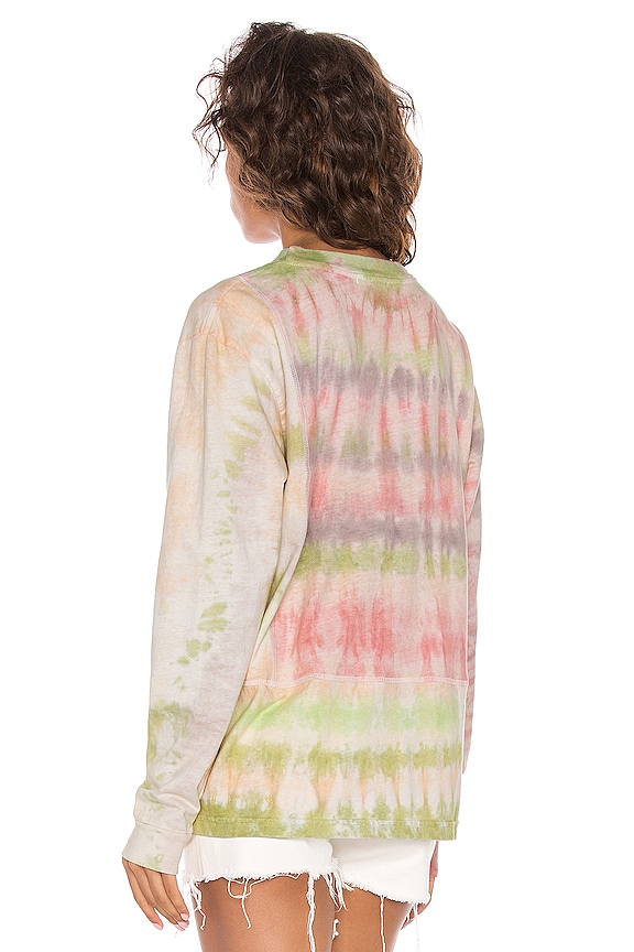 JOHN ELLIOTT Reconstructed Long Sleeve Tie Dye Tee in Peach Multi | REVOLVE