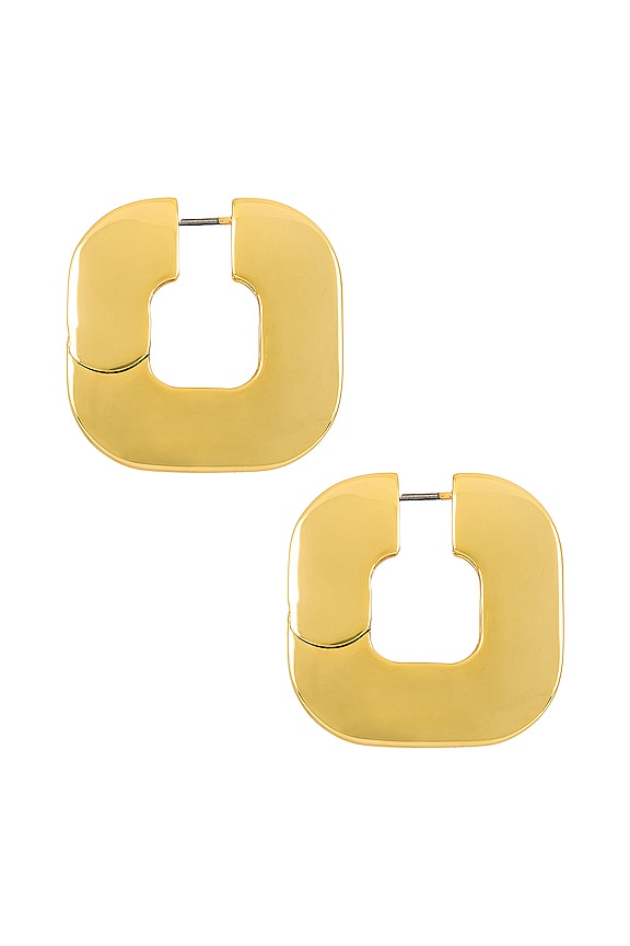 view 2 of 2 Disc Hoops in Gold