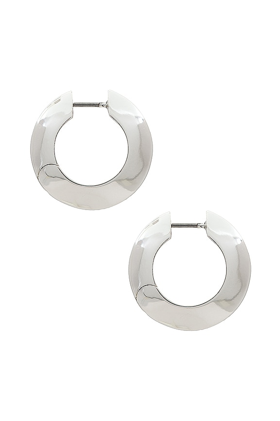 view 2 of 4 Wide Hinged Hoop in Silver