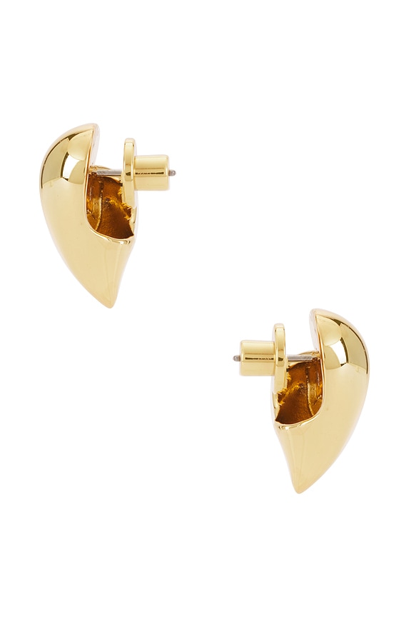 view 2 of 2 Art Heart Button Earrings in Gold