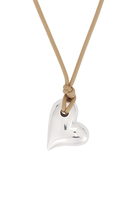 view 2 of 2 Art Heart On A String Necklace in Silver