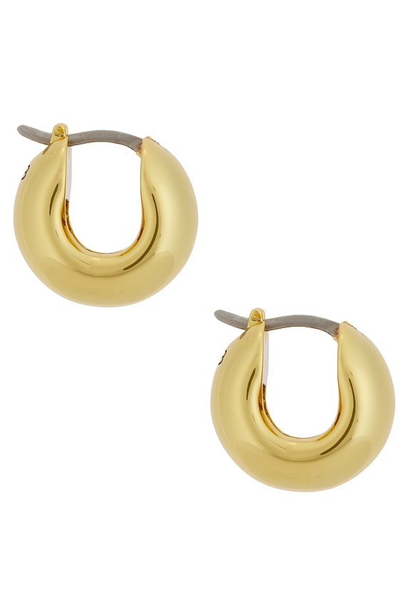 view 2 of 3 Mini Tome Hoop Earrings in Gold