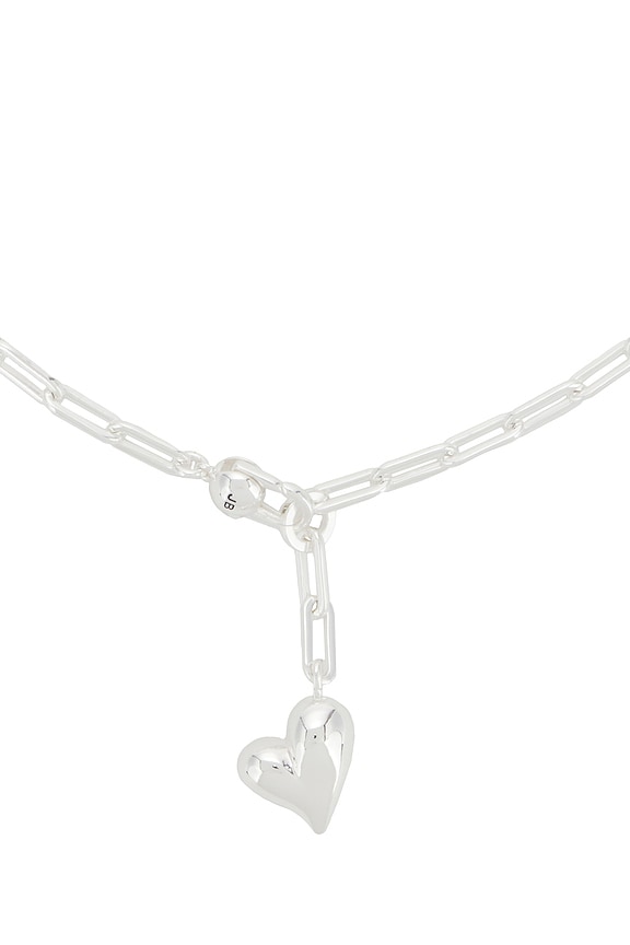 view 2 of 3 Puffy Heart Necklace in Silver