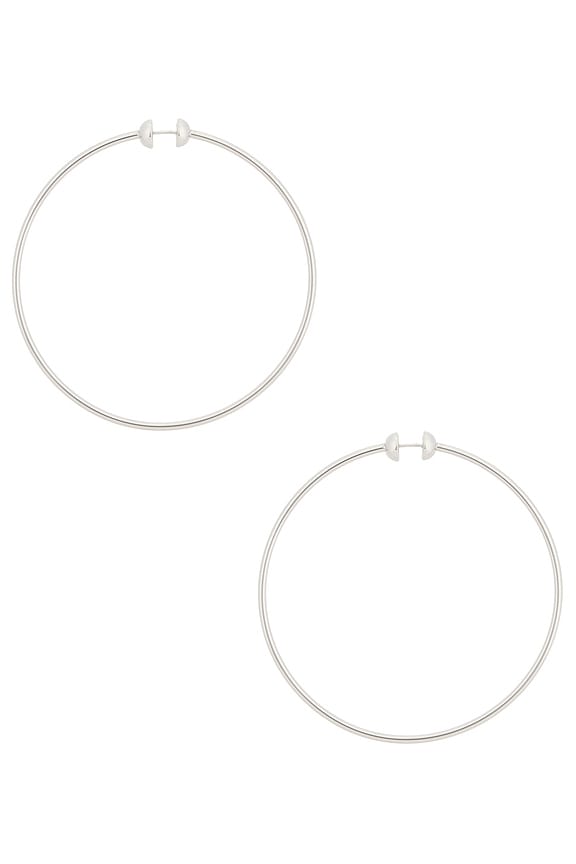 view 2 of 3 Icon Large Hoop Earrings in Platinum