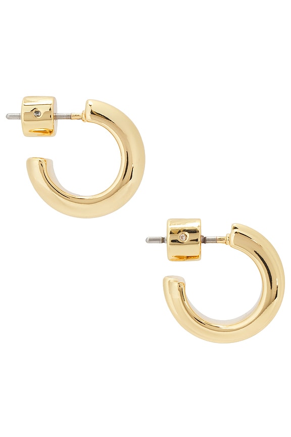 view 2 of 3 Mini Lennon Hoops in Gold