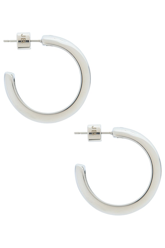 view 2 of 3 Staple Hoops Medium Earrings in Platinum