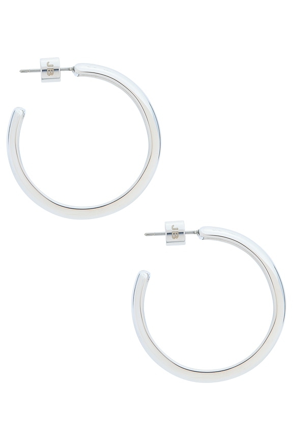 view 2 of 3 Staple Hoops Large Earrings in Platinum