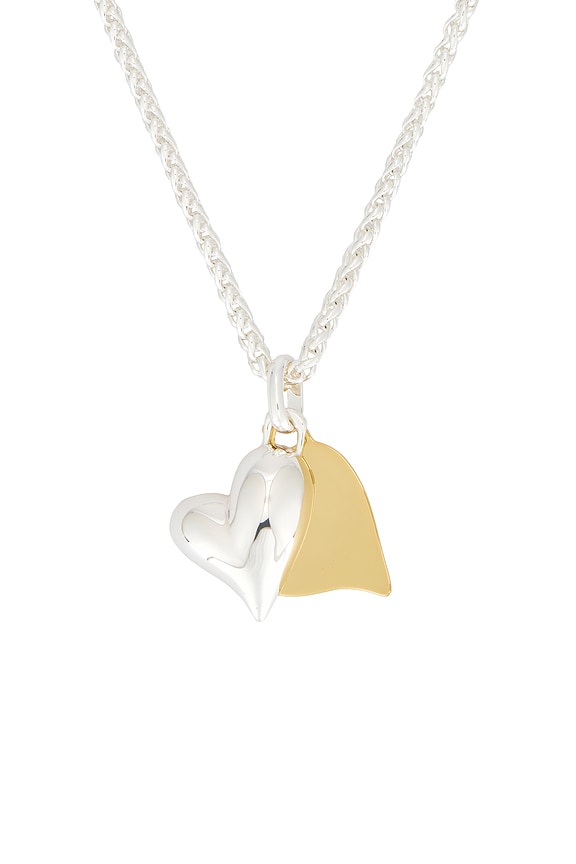 view 2 of 5 Twin Heart Necklace in Two Tone