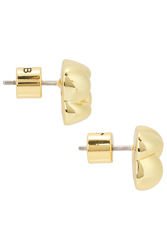 view 2 of 2 CLOUS D'OREILLES MINI WOVEN SQUARE in High Polish Gold