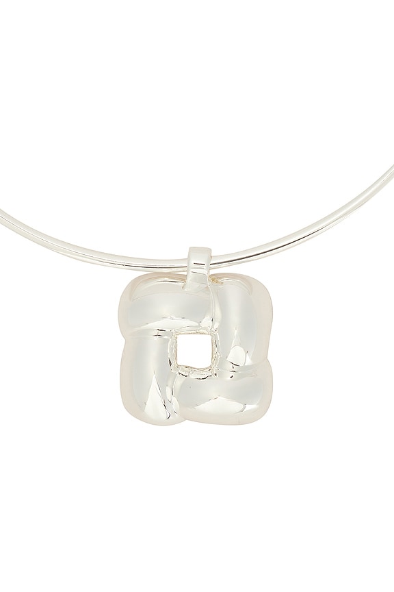 view 2 of 2 Woven Square Collar Necklace in High Polish Silver