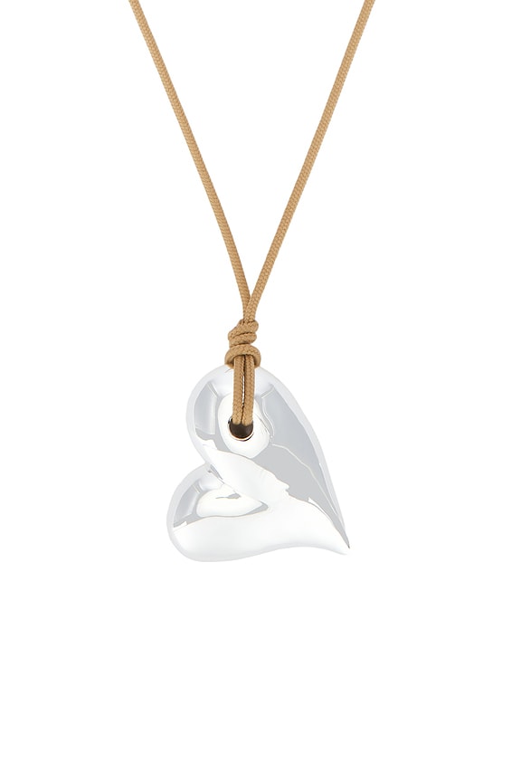 view 2 of 3 Mega Art Heart On A String Necklace in Silver