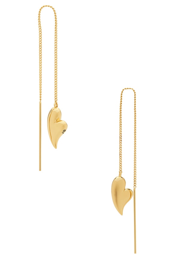 view 2 of 2 Puffy Heart Threaders Earrings in Gold