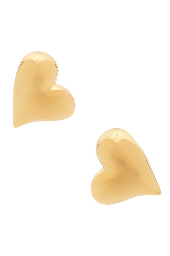 view 1 of 2 Art Heart Symmetrical Button Earrings in Gold