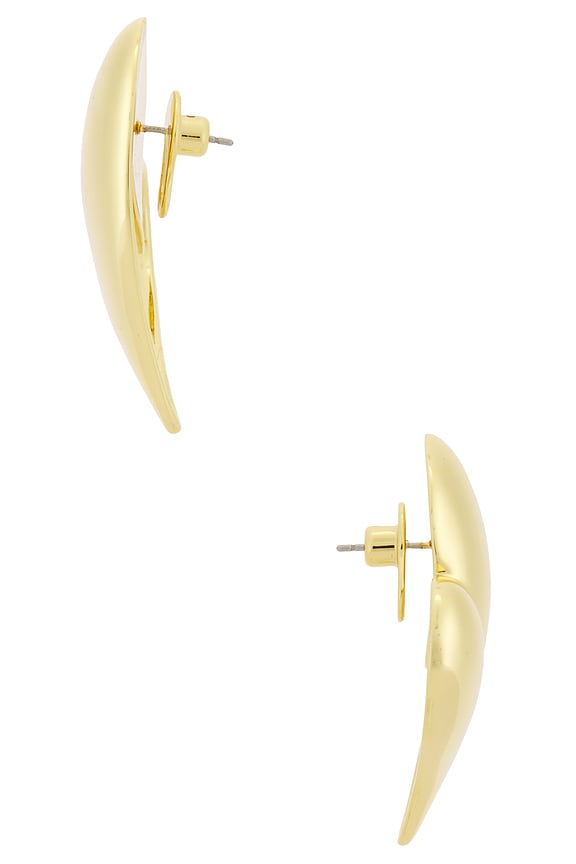 view 2 of 2 Mega Art Heart Symmetrical Button Earring in Gold