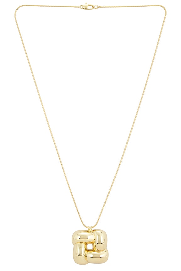 view 1 of 3 SAUTOIR PENDENTIF WOVEN SQUARE in High Polish Gold