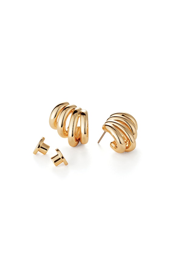 view 2 of 4 MONROE フープイヤリング in High Polish Gold