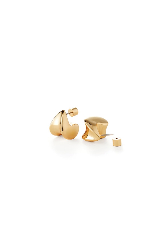 view 2 of 4 Small Paige Puffs Earrings in High Polish Gold