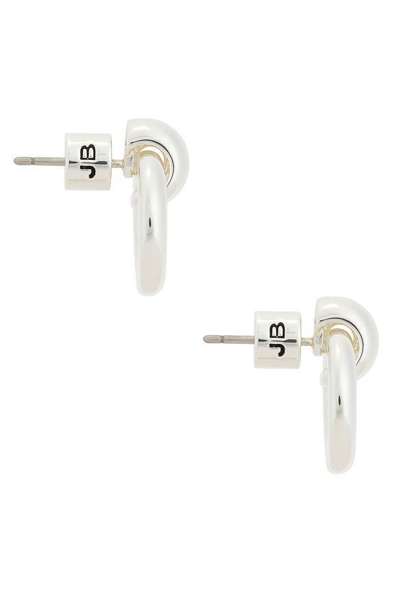 view 2 of 2 Mini Puffy Faye Knockers Earrings in Silver
