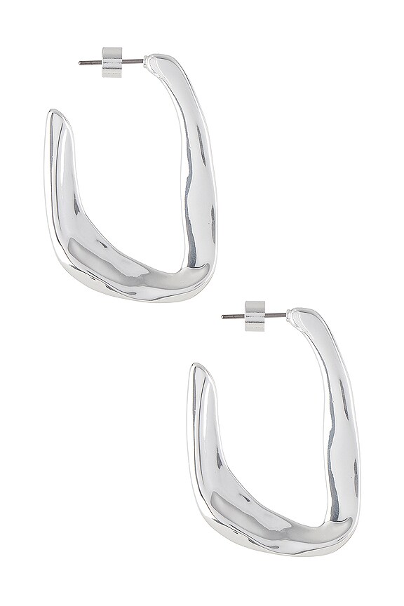 view 2 of 3 Edith Hoops in High Polish Silver