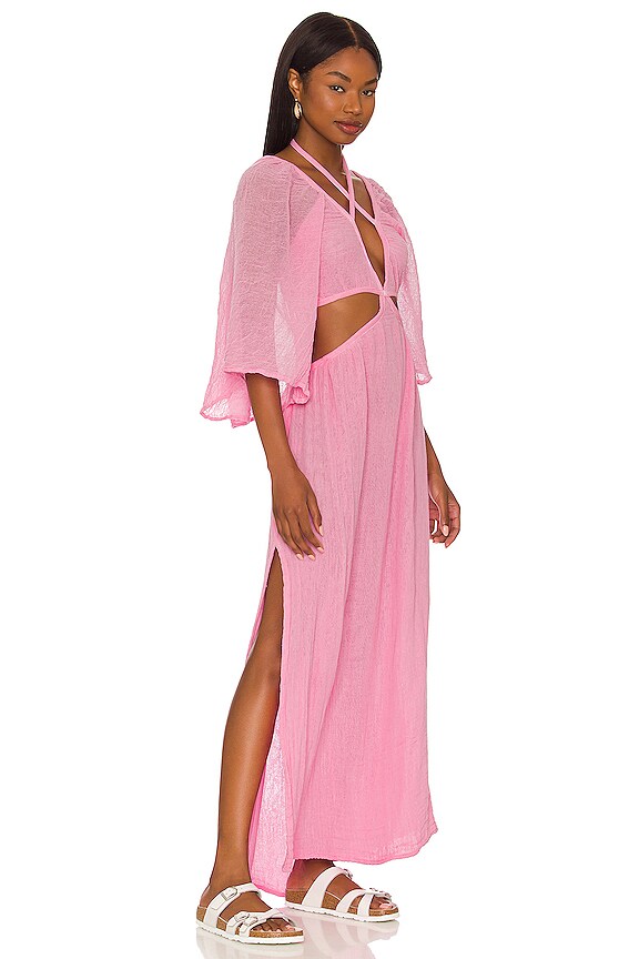 view 2 of 3 Rambling Rose Dress in Baby Pink Gauze