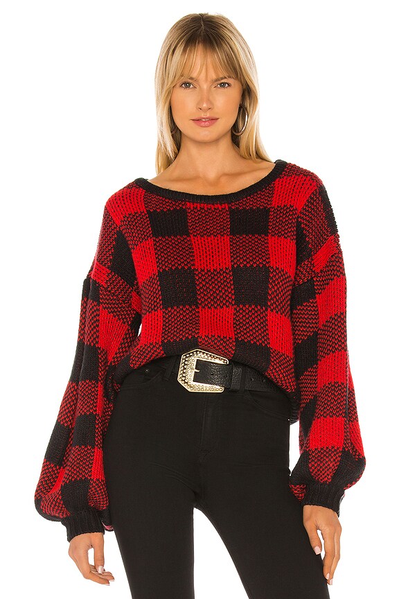 view 2 of 5 Sofia Sweater in Red Houndstooth
