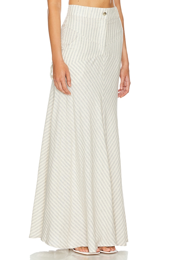 view 2 of 6 Veneti Maxi Skirt in Silver Stripe