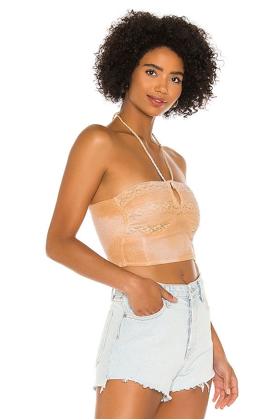 view 2 of 5 TOP CORTO PALM LEAF in Fuzzy Peach & Clay Tie Dye