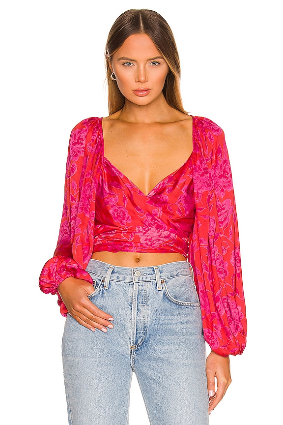 Jen's Pirate Booty Electro Floral Delirious Wrap Top in Gloss Electro ...