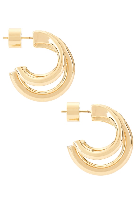 view 2 of 4 Triple Lilly Huggies in Yellow Gold