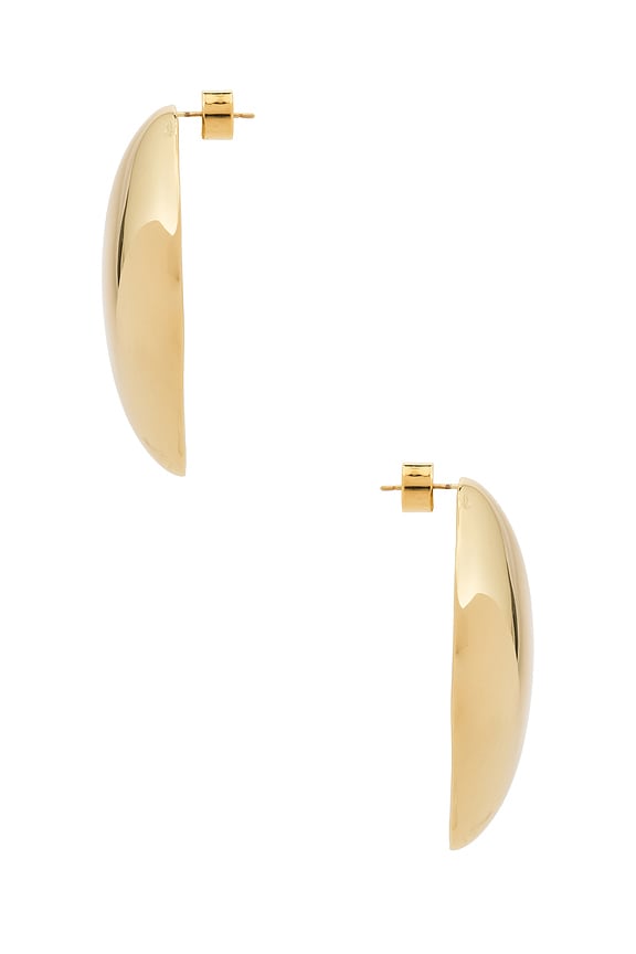 view 2 of 2 PENDIENTES DE TACHUELA PUFFY in Yellow Gold