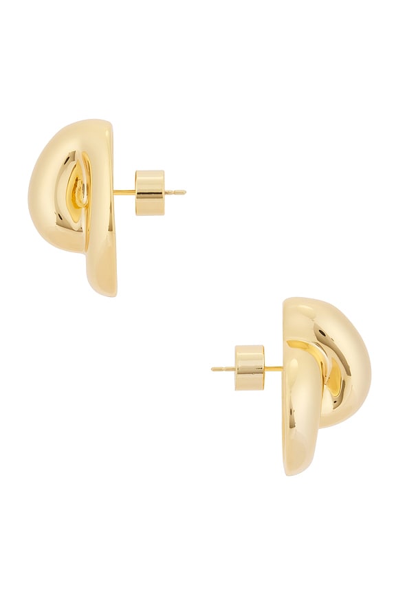 view 2 of 2 Small Knot Stud Earrings in Yellow Gold