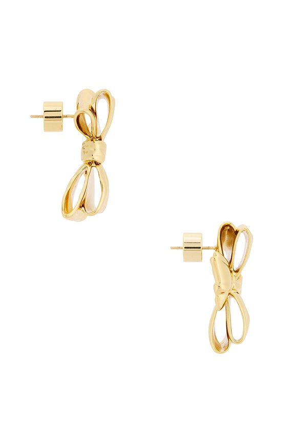 view 2 of 2 Small Bow Earrings in Yellow Gold