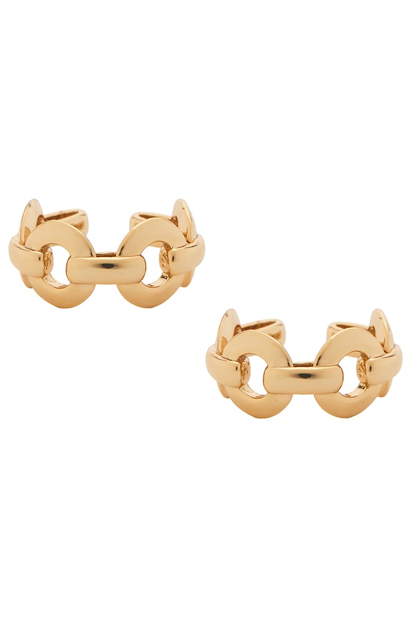 view 1 of 3 Link Cuff Earrings in Yellow Gold