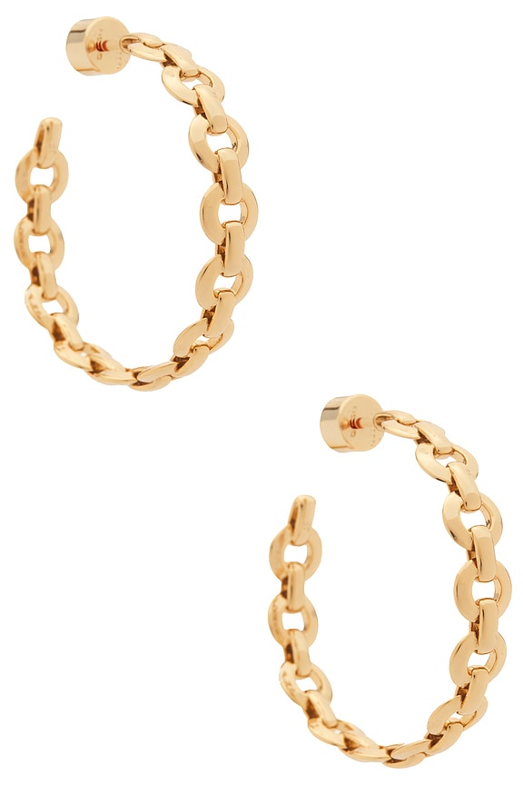 view 1 of 4 Link Baby Hoop Earrings in Yellow Gold