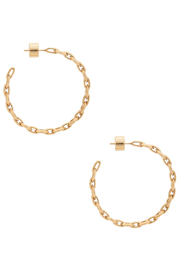 view 2 of 4 Link Baby Hoop Earrings in Yellow Gold