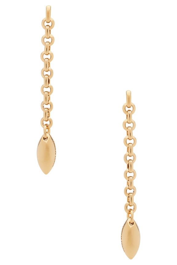 view 1 of 3 PENDIENTES COLGANTES LINK LINEAR EARRINGS in Yellow Gold