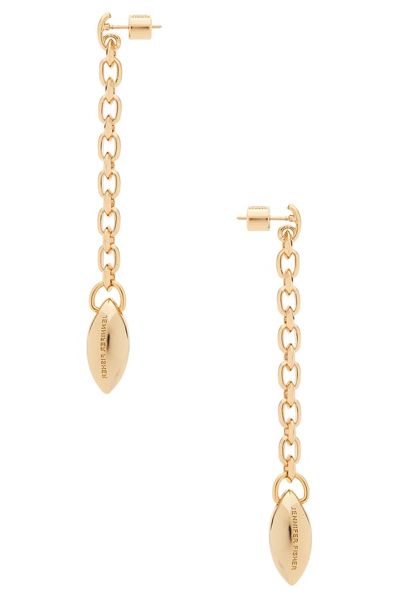 view 2 of 3 PENDIENTES COLGANTES LINK LINEAR EARRINGS in Yellow Gold